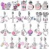 Pink Pendant Charm 925 Silver Charm Fit Charm Bracelet Necklace Beads DIY Jewerlry Accessories Fine Gift