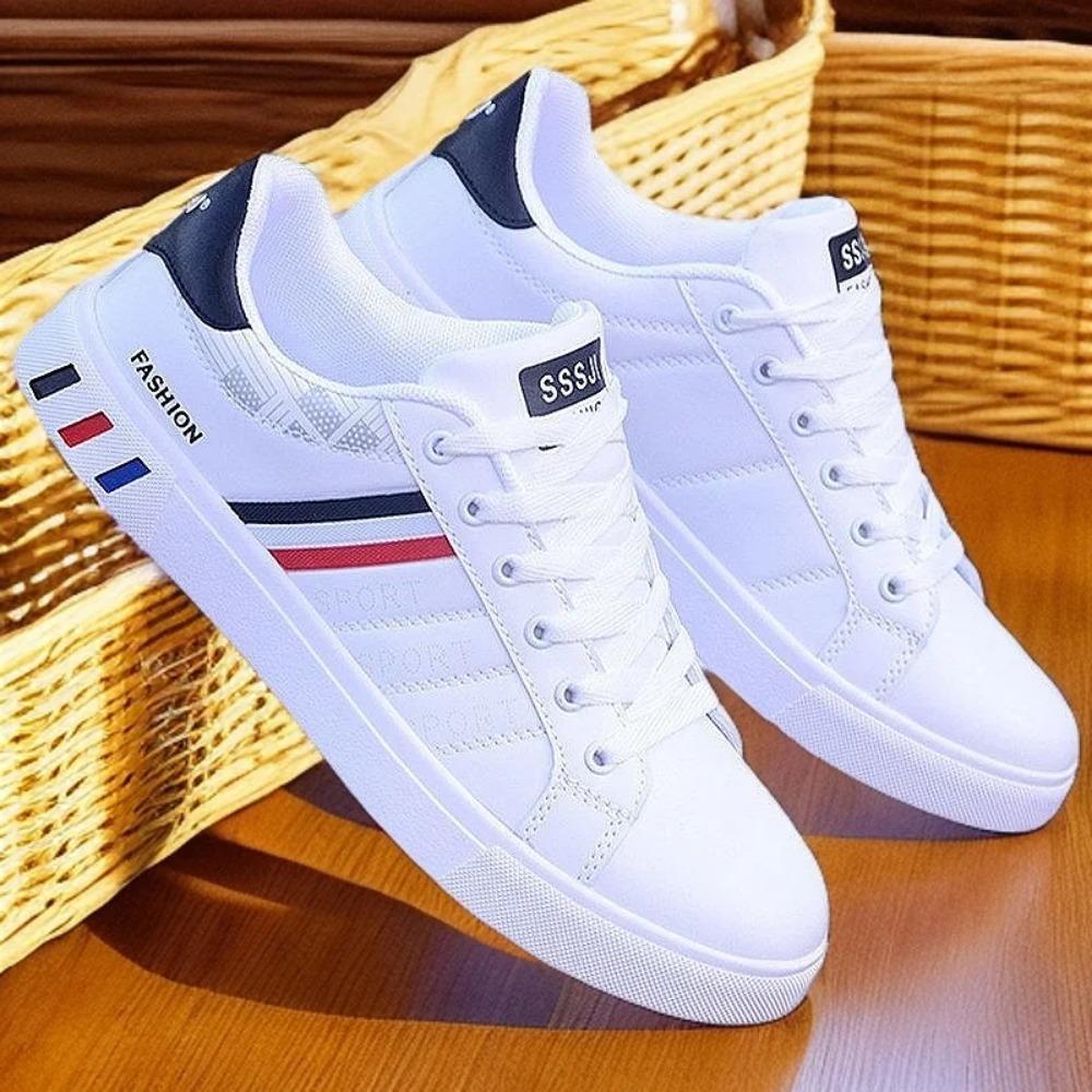

Korean Version of Trendy Men s Shoes White Shoes Men s Casual Trendy Shoes White Versatile Sports Flat Baseplate Shoes 41