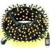 ASENEK Outdoor String Lights 99FT 300 LED Connectable 8 Modes with Timer Decorative String Lights for Xmas Tree Patio Party Warm White