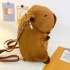Adorable Capybara Backpack with Leash Fluffy Capybara Stuffed Animals Doll Backpacks Leash Casual Bag for Kids Girls Women