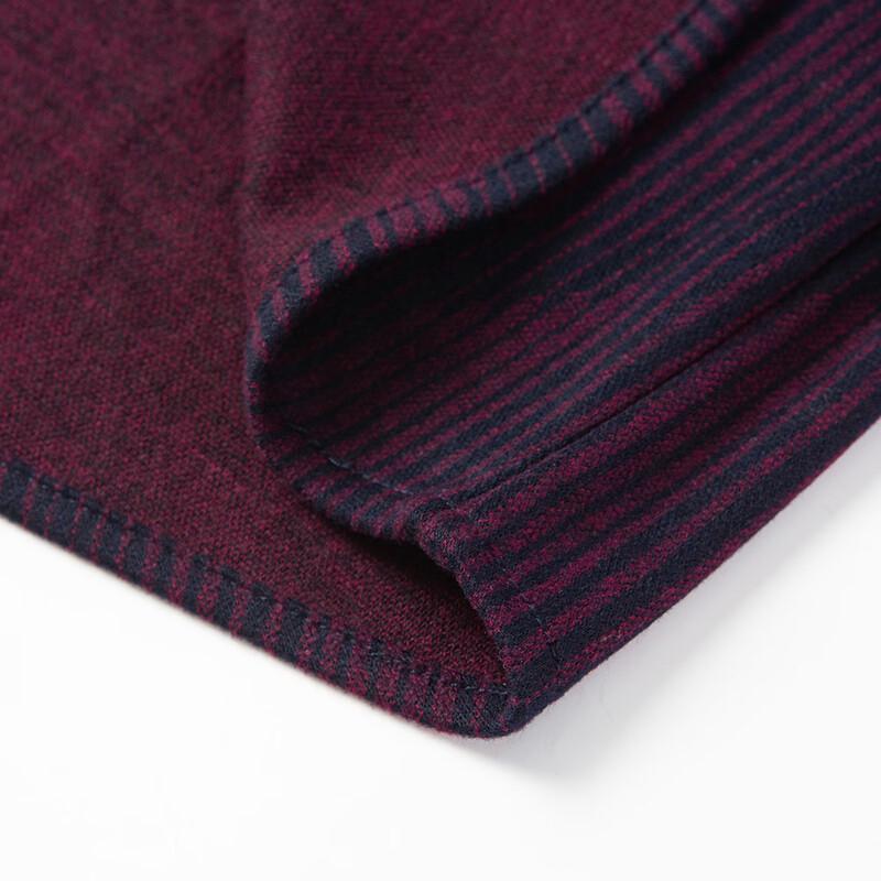 MONTAGUT Men's Luxury Striped Wool Blend Long-Sleeve Shirt