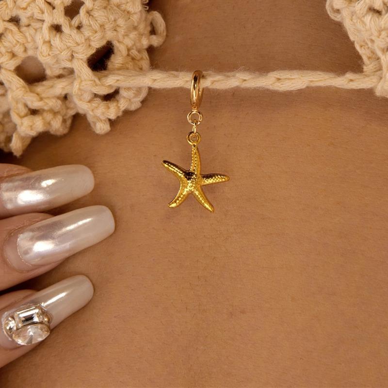 1/3Pcs Stainless Steel Creative Conch Coral Seahorse Bikini Buckle Pendant For Women Starfish Fish Shell Bikini Swimwear Jewelry