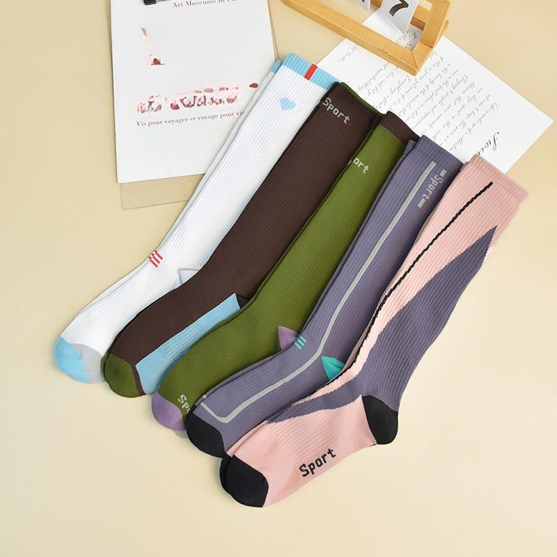 Calf Socks, Women's Pressure Sports Socks, Outdoor Fitness Badminton, Rope Skipping, Cycling and Running Socks, Indoor Yoga Socks