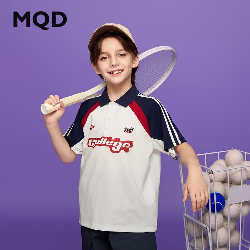 MQD Boys Summer Preppy Polo T-Shirt 110 грязно-белый