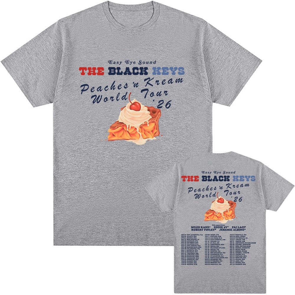 PEACHES 'N KREAM WORLD TOUR 2026 T-shirt THE BLACK KEYS Band Fashion Tshirts Summer Cotton Short Sleeve Tees Women Men Clothing