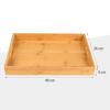 HTB Bambusbrett, Firkantet, med Håndtak, Vaskbart, Lunsjbrett, Stilig, Japansk Stil, Te, Kafé, Naturlig, Kommersiell Bruk, 40 x 26 cm, HTB-BT1