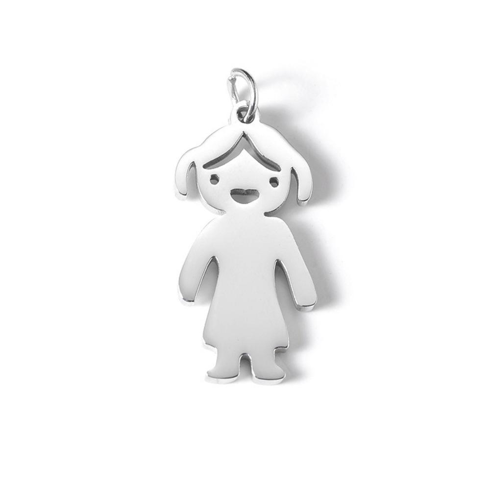 

Ожерелье для мамы из нержавеющей стали золото/серебро, ожерелье для бабушки, кулон для ребенка Vovó, для женщин Silver pendant girl