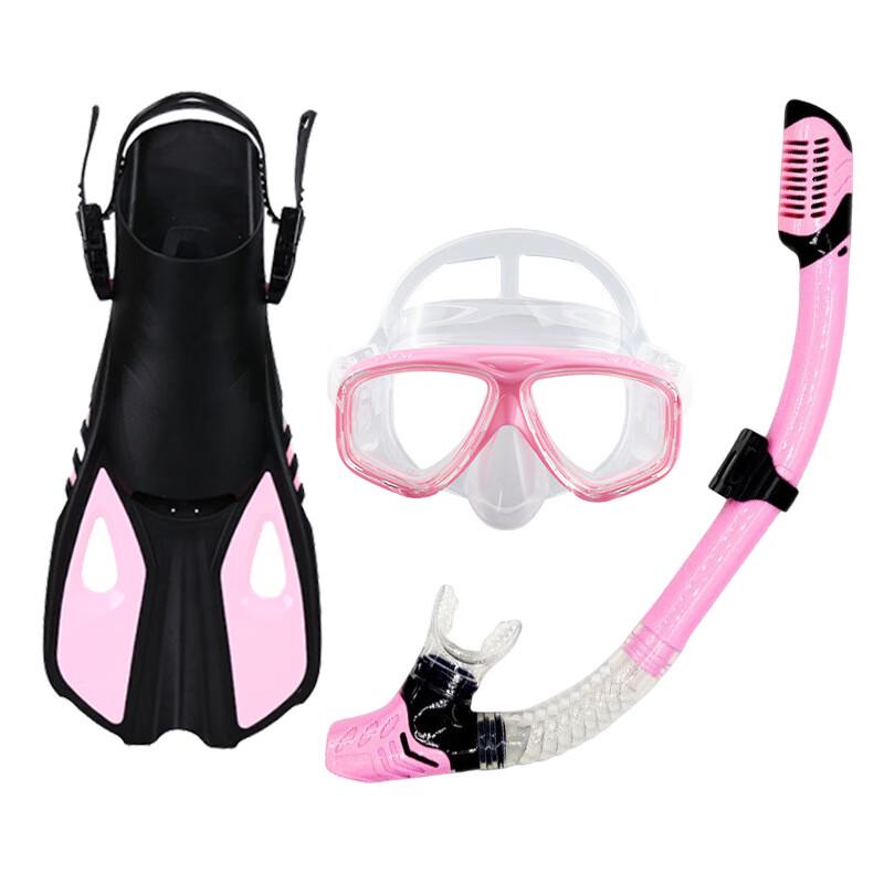 YBLKJ Adult Snorkeling Mask, Snorkel & Fins Set