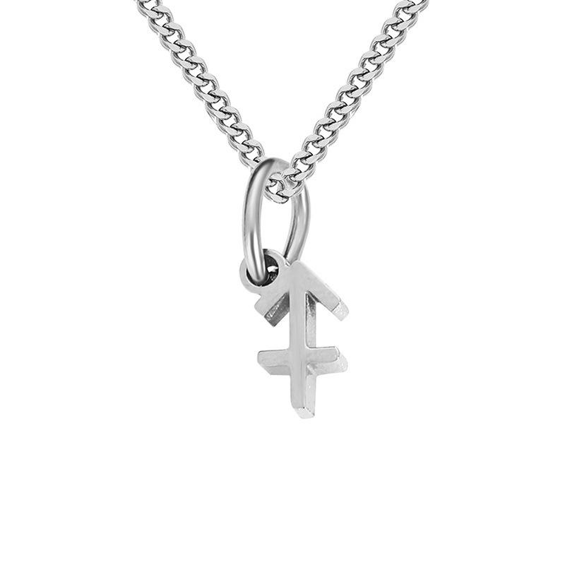 Gold-Plated Stainless Steel Zodiac Pendant Necklace for Women