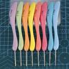 8PC/SET DIY Hand Knitting Tool, Fine Single Pointed Sweater Needle, Large Curved Handle Aluminum Crochet Hook, Size 1.0mm-2.75mm