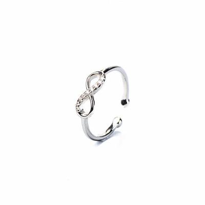 Nueva joyería exquisita de plata de ley 925, amor creativo, hermosos anillos de apertura de cristal con 8 formas de temperamento R225