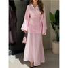 Leisure Two-Piece Set European and American Lace-up Long Sleeve Skirt Solid Fashion Casual Two-piece Set Women
