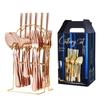 Western 24-Piece Stainless Steel Cutlery Set with Knife Holder Gift Box