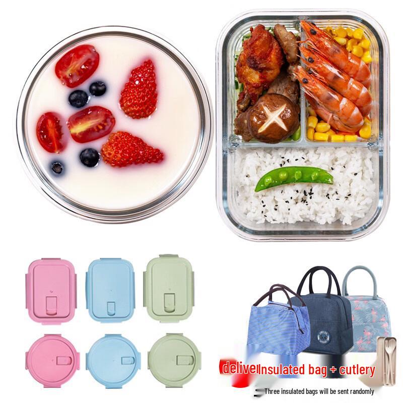 Ru Han 10-Piece Cherry Blossom Pink Glass Lunch Box Set