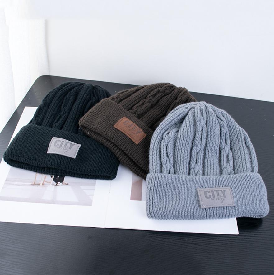 Unisex Letter Label Beanie Hat Fashion Winters Hats Male Female Outdoor Classic Keep Warm Winter Cap