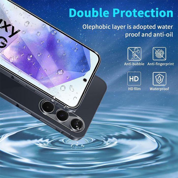 Verres Trempés - Booling - pour Samsung Galaxy A55 5G - 2 Ecrans - 2 Caméras - Résistance 9H