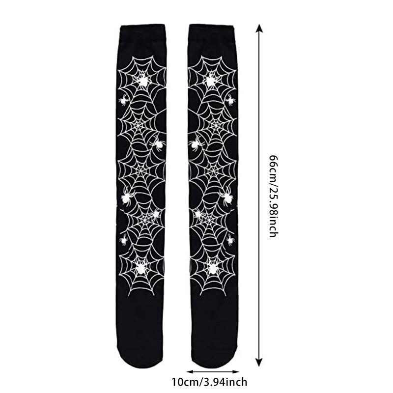 Halloween Blood Print Stockings Spider Web Printed Over Knee Bottoming Socks Nurse Stockings Bloody Zombie Blood Cosplay Socking