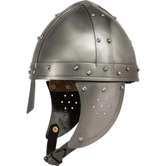 Casco de Acero Spangenhelm Vikingo Medieval Portátil Casco de Armadura de Acero LARP Recreación Cosplay Regalo