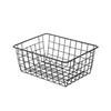 Wire Basket Hollow Breathable Large Multi Functional Iron Storage Basket for Underwear Snacks Fruits Toy Black