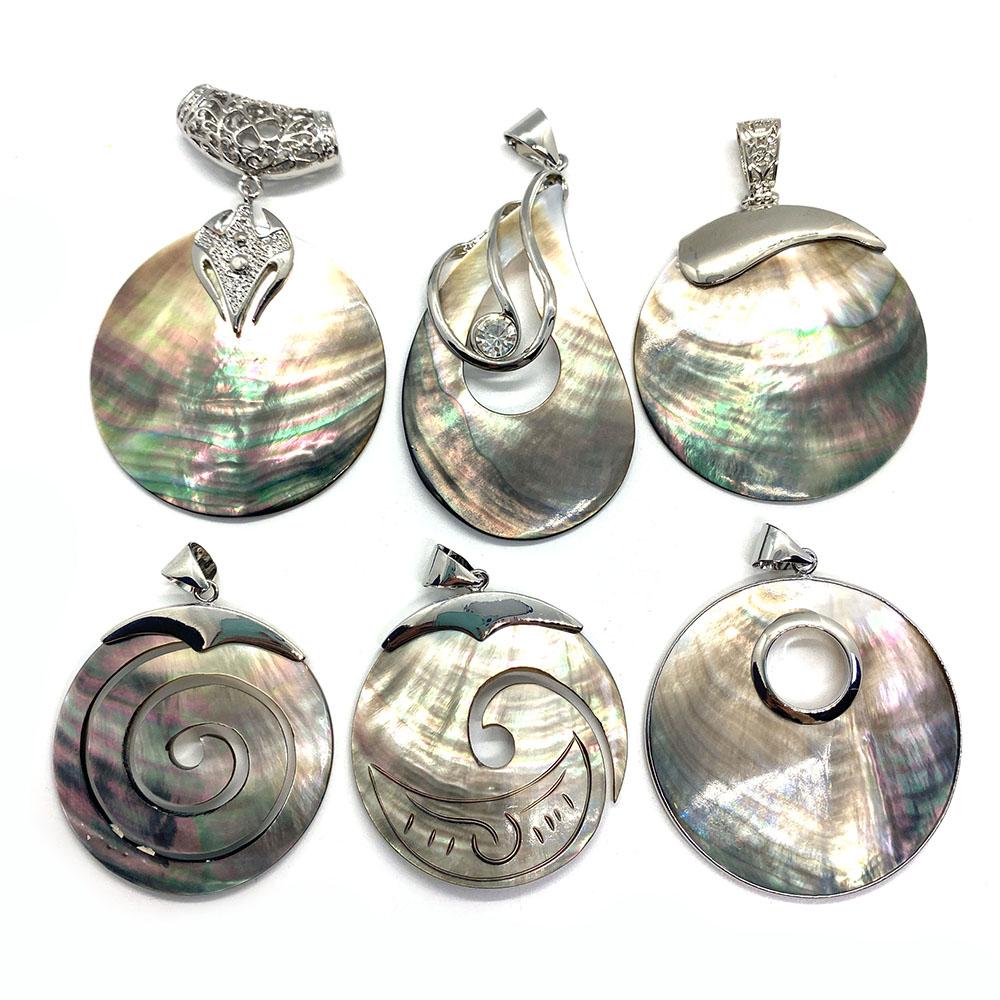 Exquisite Natural Shell Pendant Round High-end Specification 79x83mm, Can Be Used As DIY Necklace Bracelet Jewelry Fashion