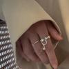 PANJBJ Real 925 Silver Retro Round Ring For 2 Rigns Women Chain Vintage Fine Jewelry Minimalist Accessories Gift