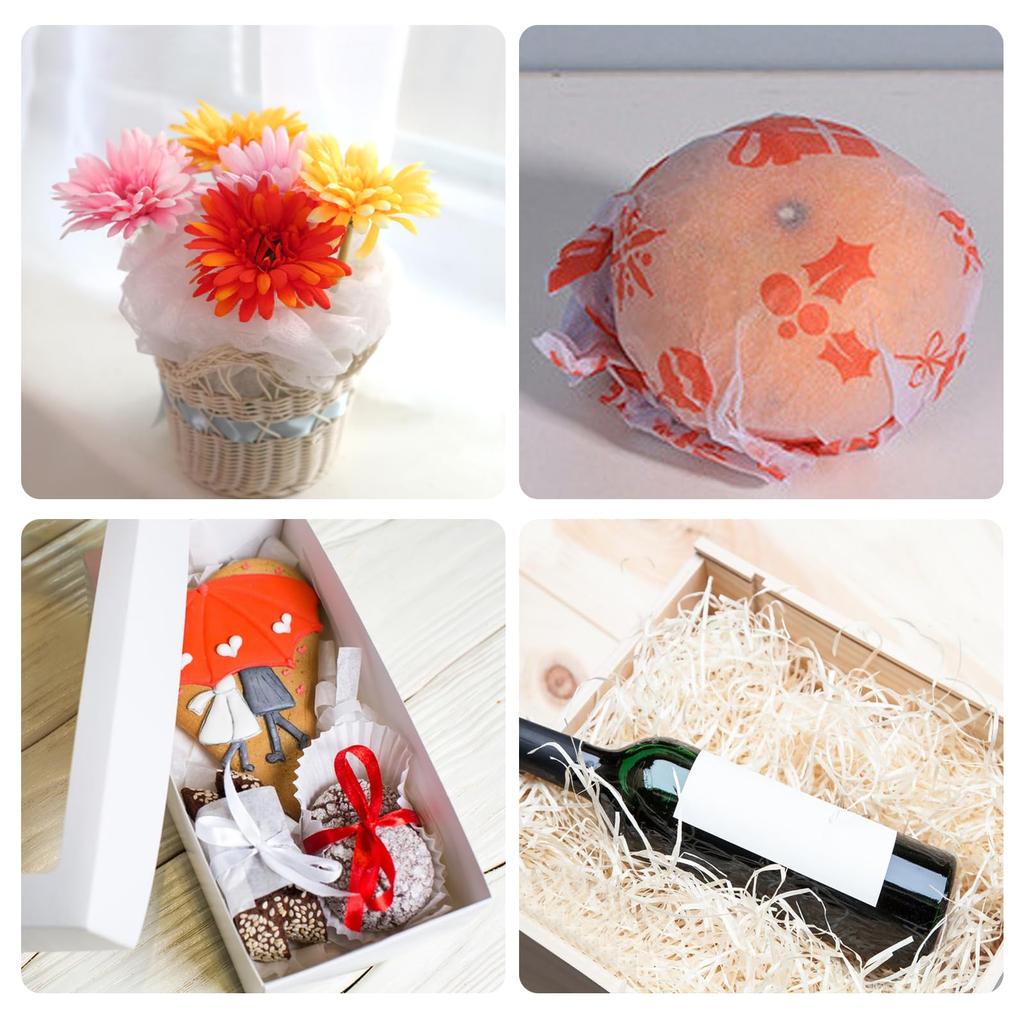 120 Sheets White Tissue Paper 50x35cm Each for Gift Wrapping Pompoms Flowers & Crafts Business Packaging Paper Wrap