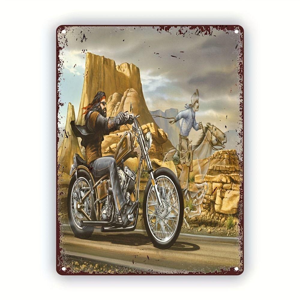 Vintage Retro Motorcycle Tin Sign Metal Wall Art Decor for Home Garage Man Cave Bar Cafe 20x30cm
