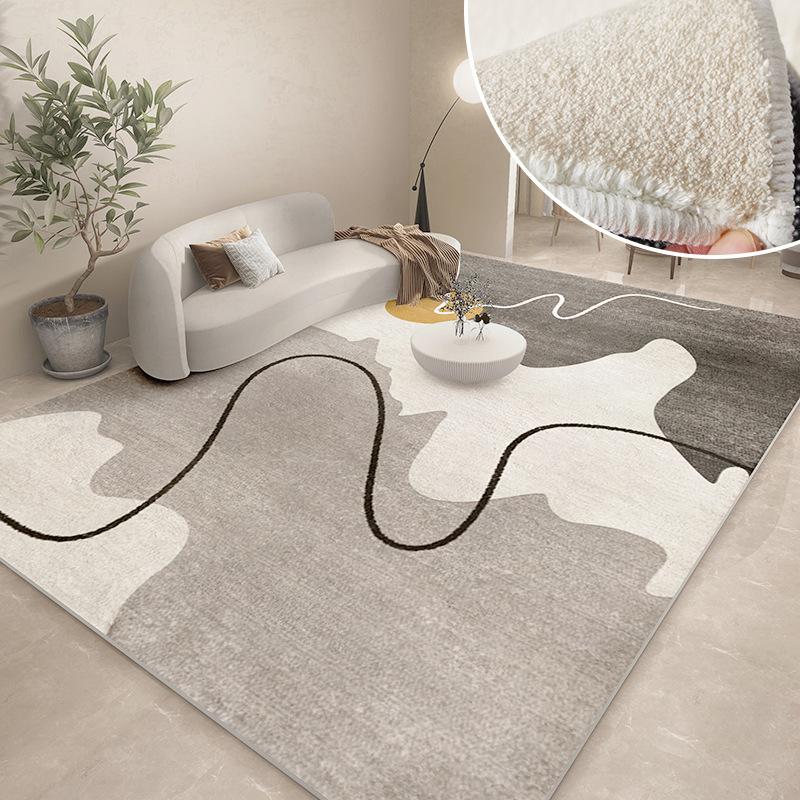 Modern Carpets for Living Room Abstract Large Area Plush Rugs Bedroom Decor Bedside Carpet Grey Thickened Floor Mat Lounge Rug
