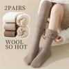 2 Pairs of Winter Women's Over-the-knee Socks, Warm and Insulating Long-leg Socks, Thick and Insulating High-waist Socks