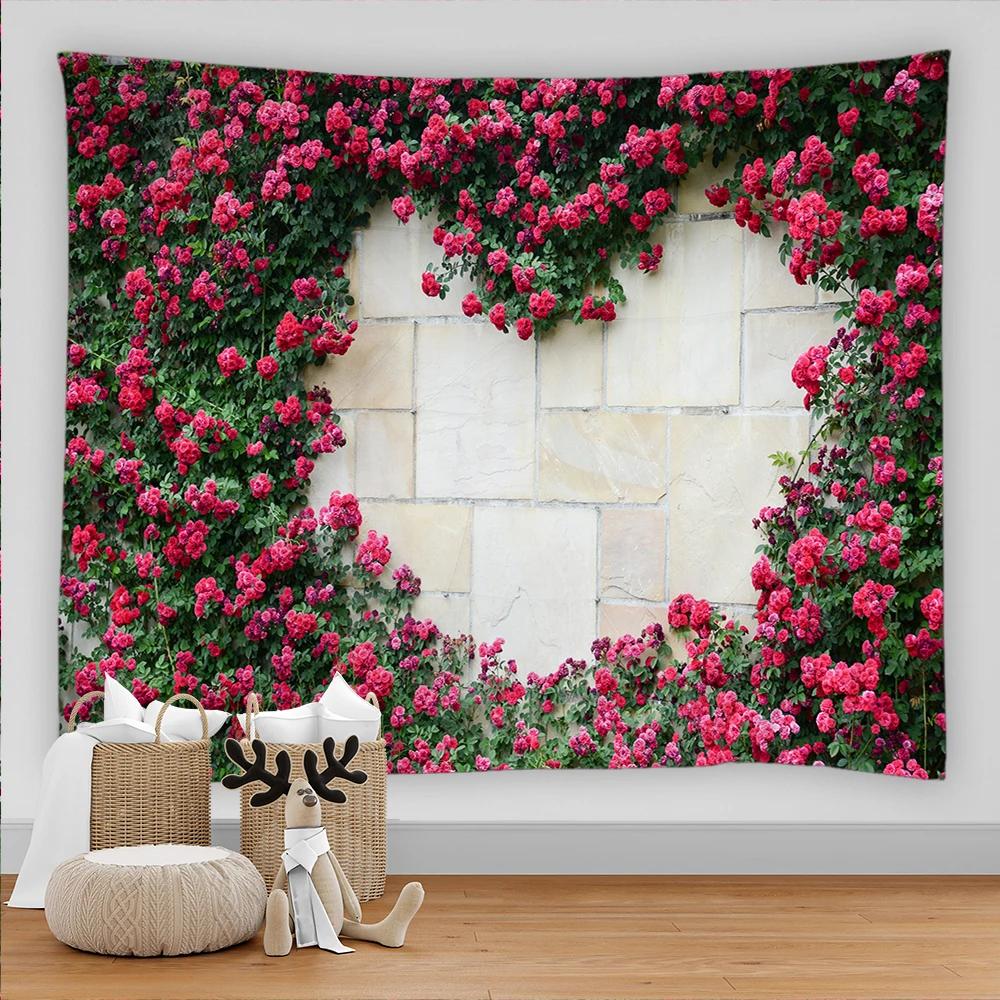 Arched Flower Path Garden Tapestry Indian Mandala Tapestry Wall Hanging Tapestries Boho Bedroom Wall Rug Couch Blanket 9 Size