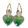Crystal Green Love Earrings Design High-end Luxury Earrings Trendy Earrings for Women