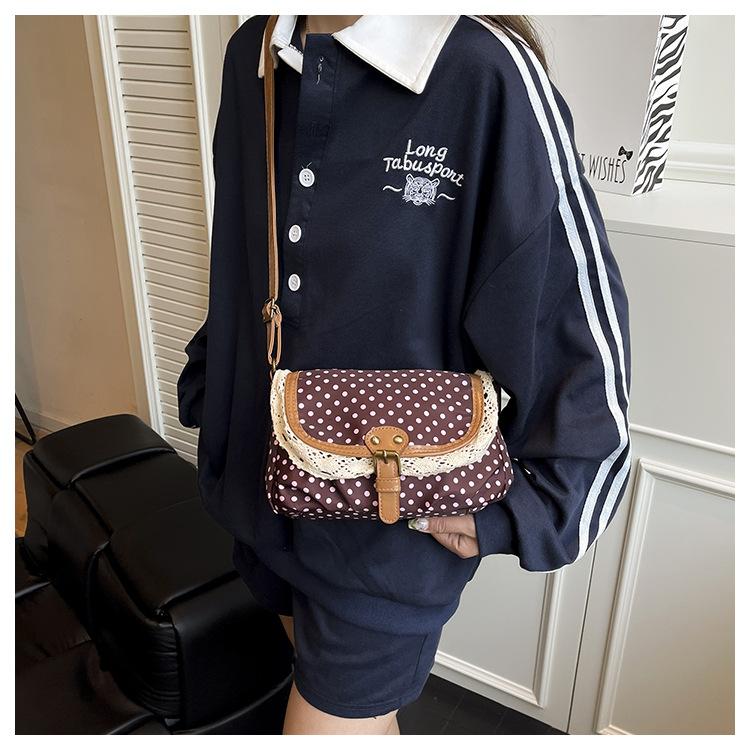 Bow Lace Polyester Square Bag Fashionable Women's Shoulder Crossbody Purse CLE