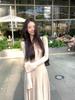 Black Slim-Fit Knitted Long-Sleeve Dress - Women's Spring/Autumn Trend