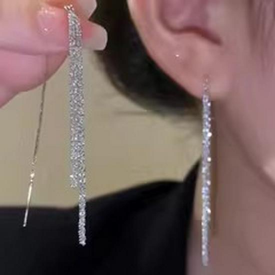Super Glitzernde Zirkon Quastenohrringe - Vintage Koreanischer Influencer Stil 2025 Trend