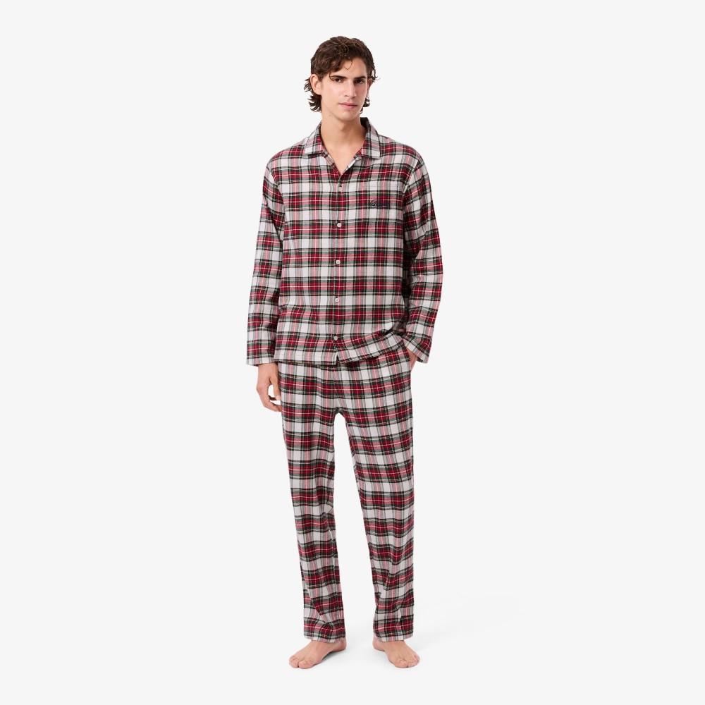 [lacoste] Мужской фланелевый клетчатый хлопковый комплект пижамы 4H7981-55NUW6 00S