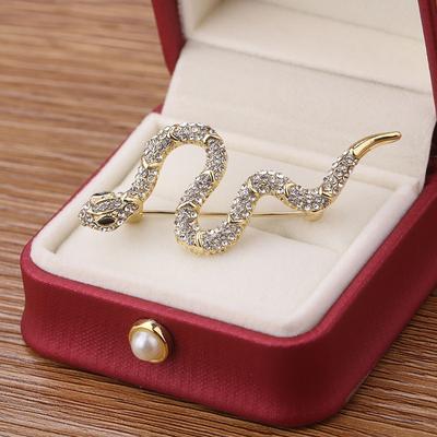 New Year'S Zodiac Snake Brooch High-End Niche Design High-End Suit Coat Neckline Corsage Pin Jewelry Accessories