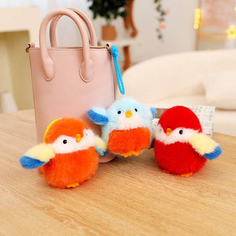Cute cute bird pendant plush toy doll sparrow doll girl bag keychain pendant rag doll