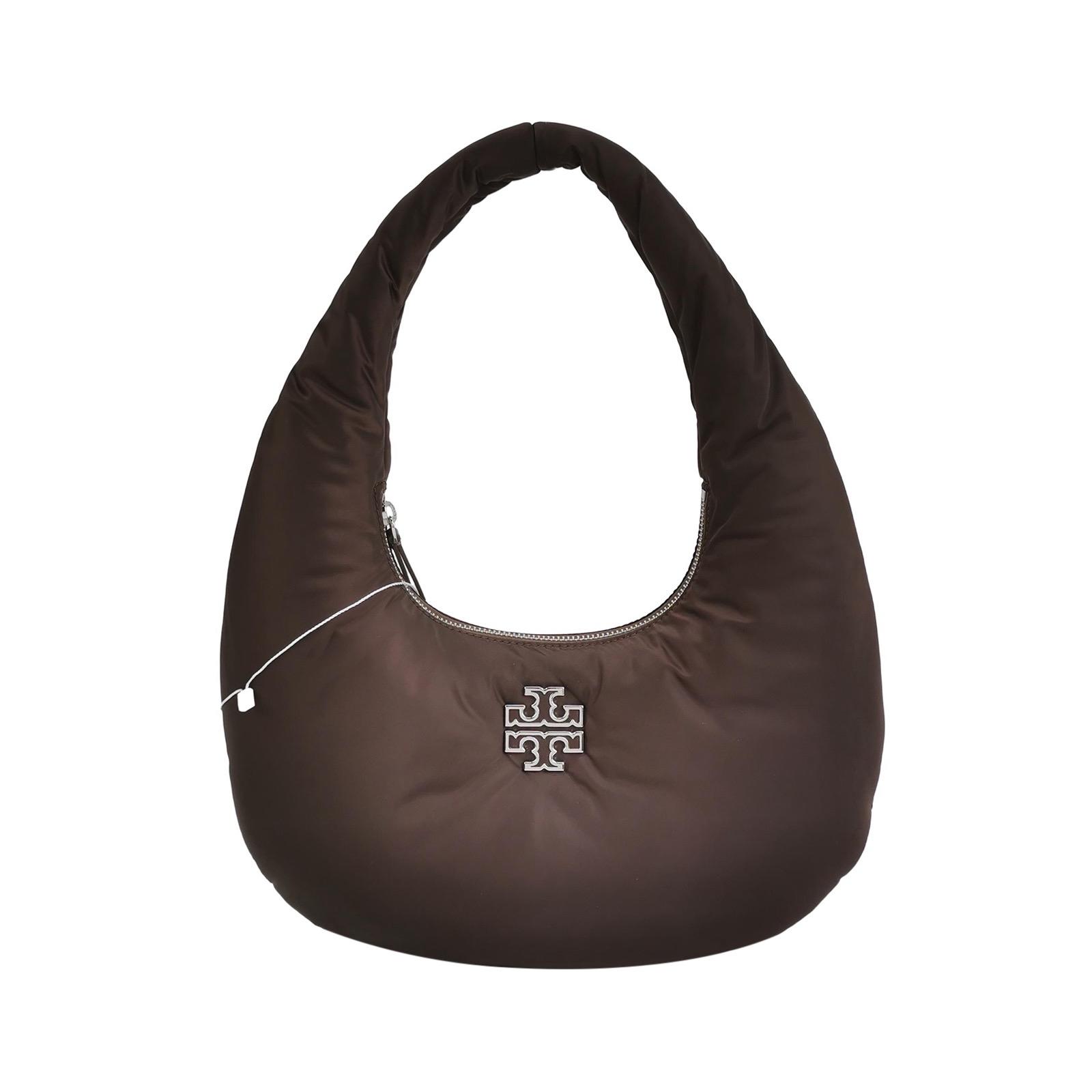 [Pre-Owned] Britten Metallic Logo Pleated Design Nylon Cloud Moon Bag - Excellent #1JRF4UN ONE SIZE