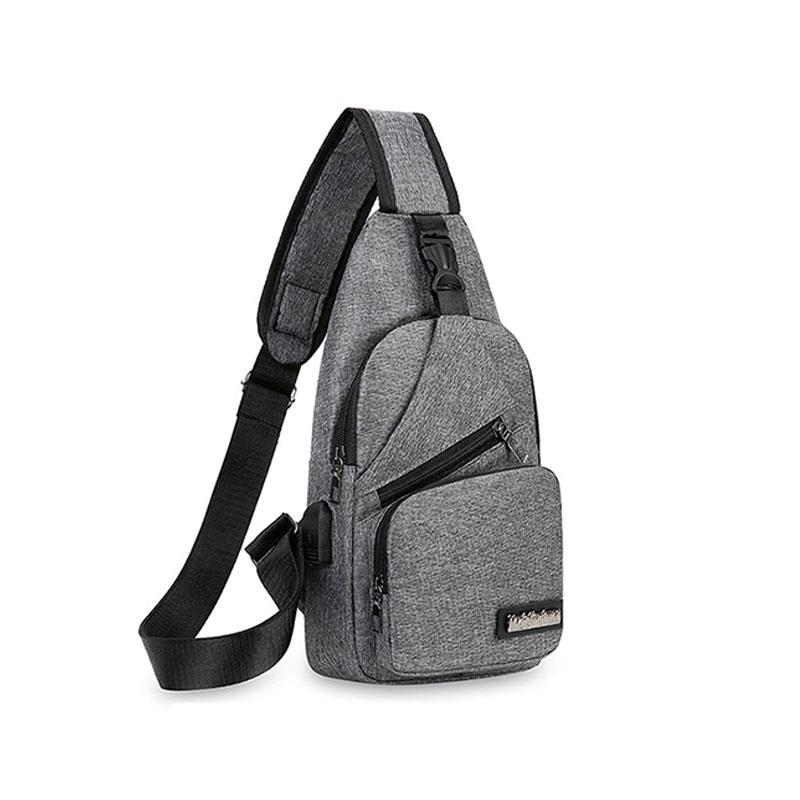Новое поступление Мужская нагрудная сумка Стильная и легкая Подходит для повседневных путешествий Водонепроницаемый материал холст серый