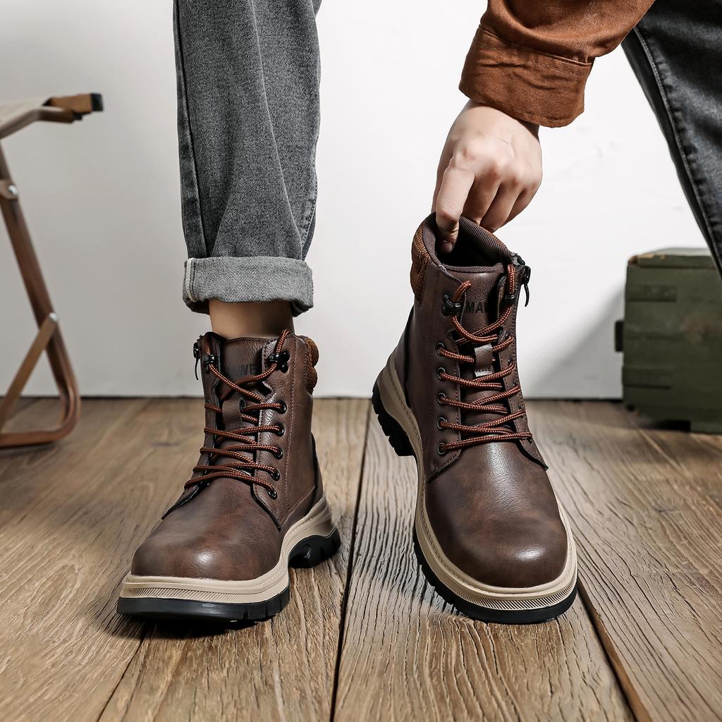 Waterproof Safety Boots Men Indestructible Steel Toe Work Boots Anti-smash Stab-resistant Safety Shoes  Steel Toe Shoes