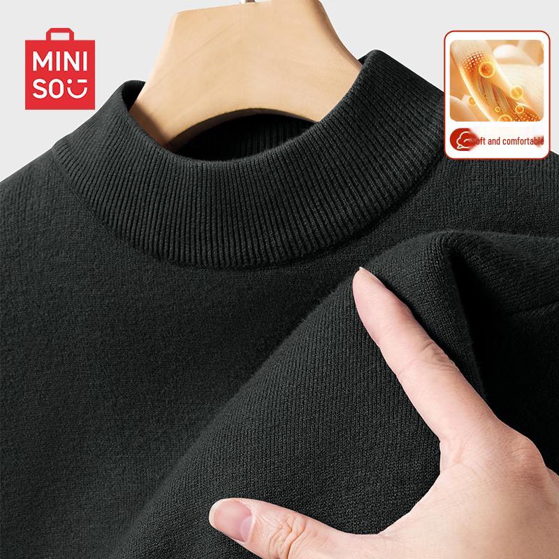 MINISO Men's Half-High Collar Knit Pullover Sweater