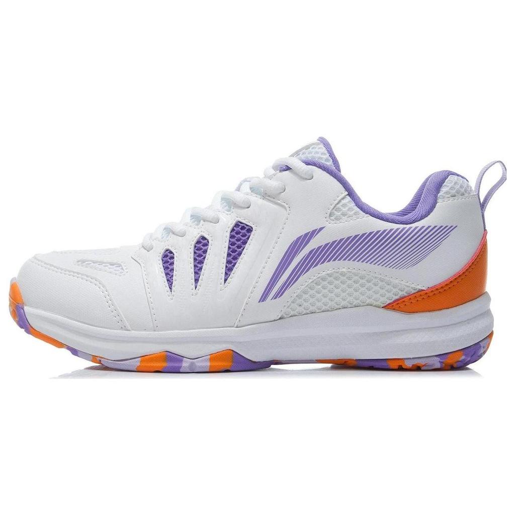 Li Ning Ace Fabric Slip Resistant Abrasion Resistant Low top Badminton Shoes Women's White Purple AYTP004-6