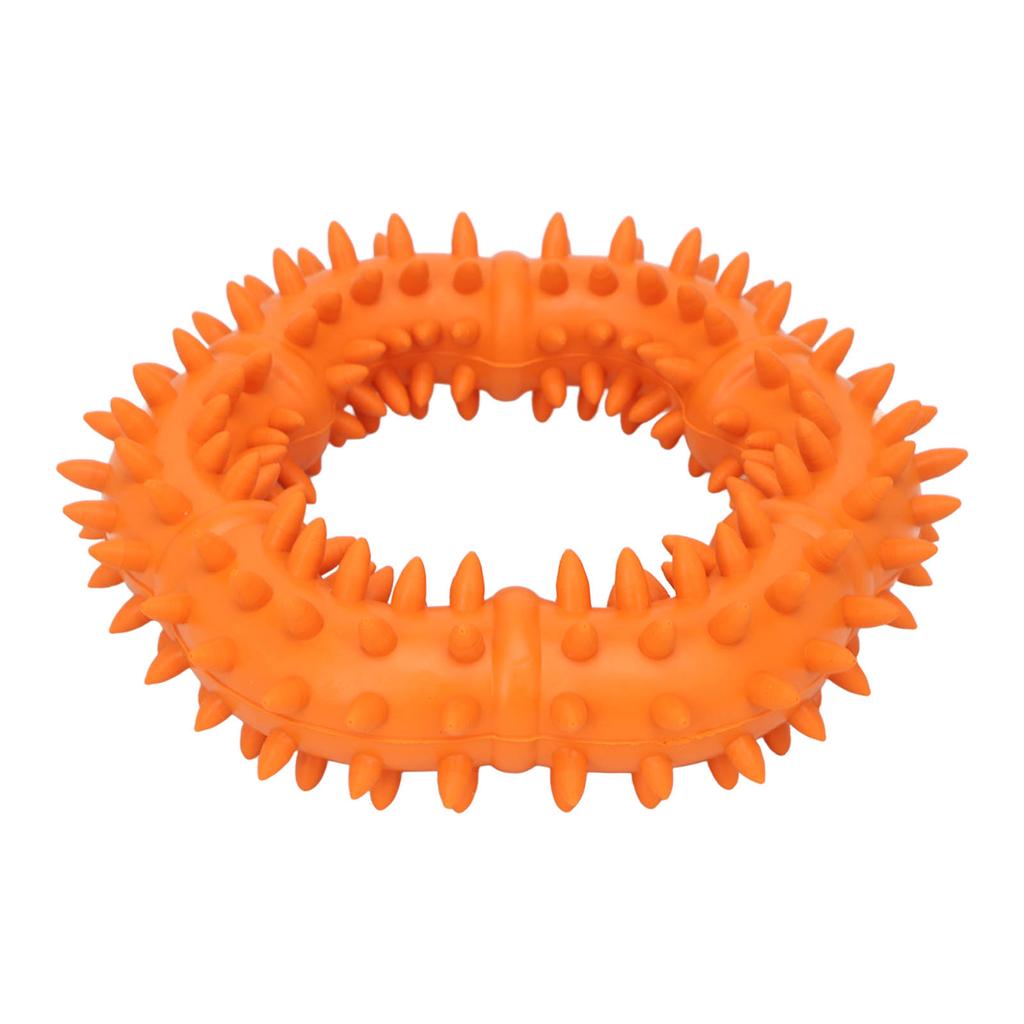 Dog Chew Toy Thorn Design Rubber Lightweight Throwing Catching Flying Burr Ring Dog Toy