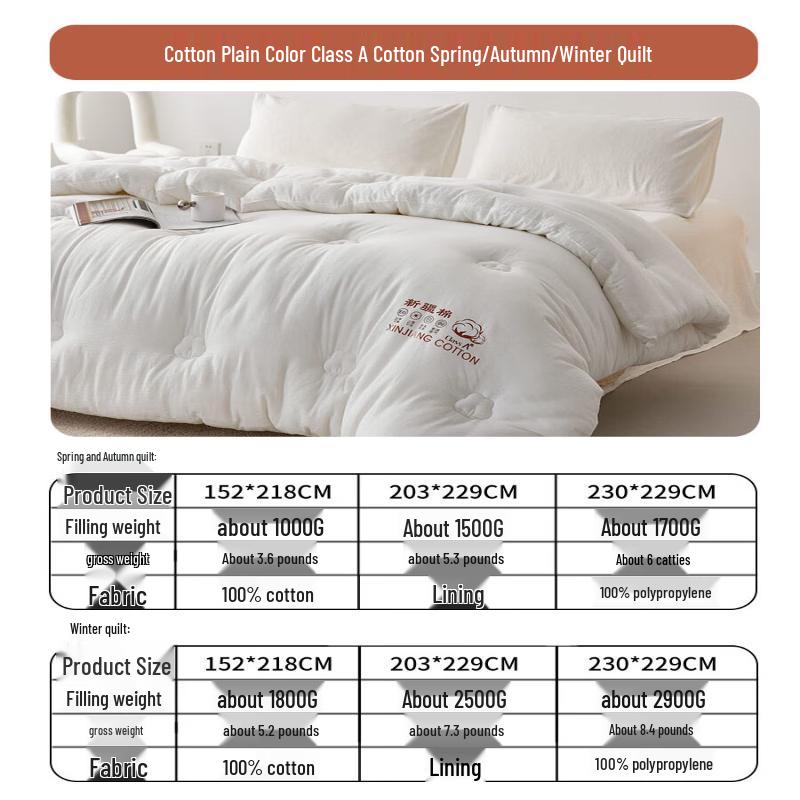 

Dohia 100% Xinjiang Cotton All-Season Quilt For 1.8m/2.0m Bed