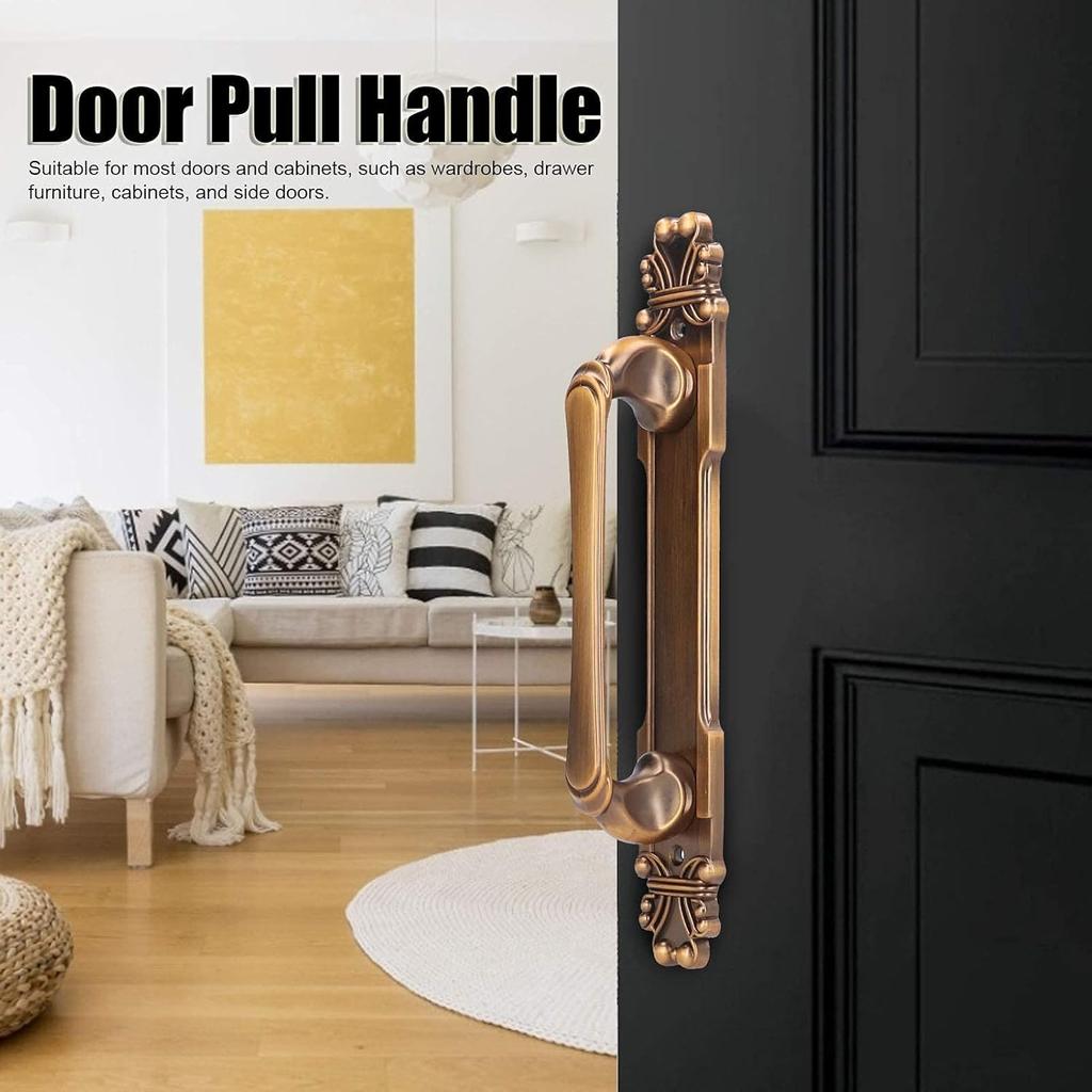 European Style Door Handle, Antique Wardrobe Handles Zinc Alloy Barn Door Pull Vintage Gate Fence Drawer Cabinet Pull for Wardrobe Cupboard Accessory