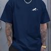 Men's Summer Cotton Fashionable Casual Loose Mountain Pattern Printed Sports Round Neck Short Sleeved T-shirt Top
