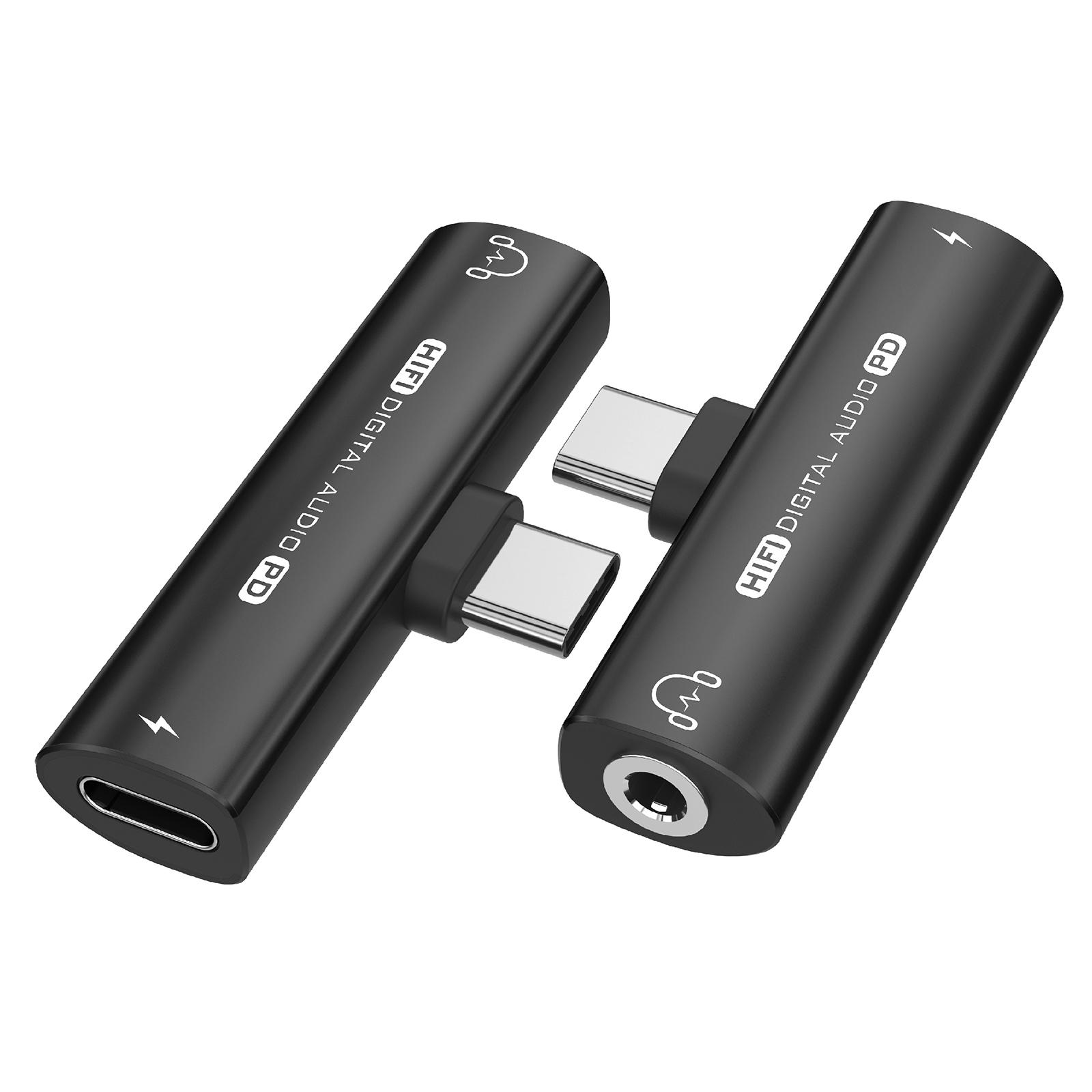

Type-C Male to Type-C+3.5mm Female Jack Converter PD 27W Charging Earphone Audio Adapter for Laptop Tablet Phone Black