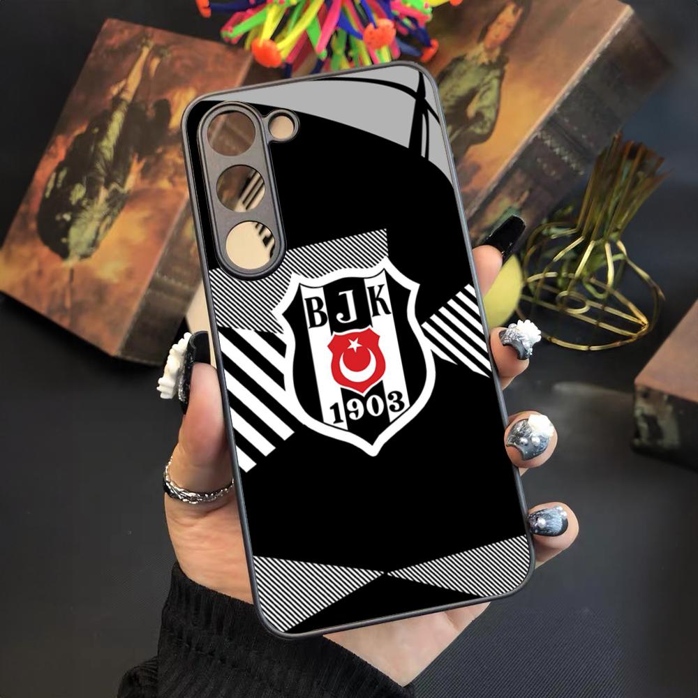 A-Fashions Besiktas BJK Handyhülle Für Samsung Galaxy S25 S24 S23 S22 S20 S21 Note20 Ultra Plus Fe Farbige Silberne Hülle