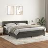 Vidaxl Letto Continentale Con Materasso, Grigio Scuro, 160X200Cm Velluto