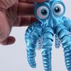 3D Printed Octopus Figurine Movable Joints Big Eyes Octopus Figure Articulated Sea Animal Model Fidget Toy Home Office Desktop Decoration Ornament